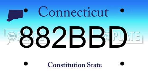 882BBD Connecticut License Plate