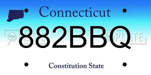 882BBQ Connecticut License Plate