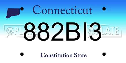 882BI3 Connecticut License Plate