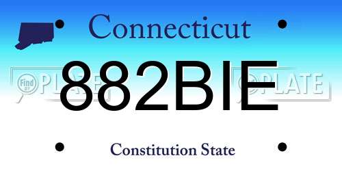 882BIE Connecticut License Plate