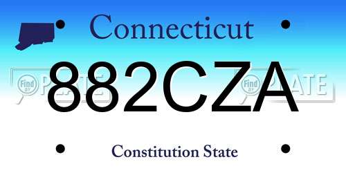 882CZA Connecticut License Plate