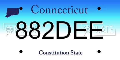 882DEE Connecticut License Plate