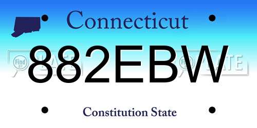 882EBW Connecticut License Plate