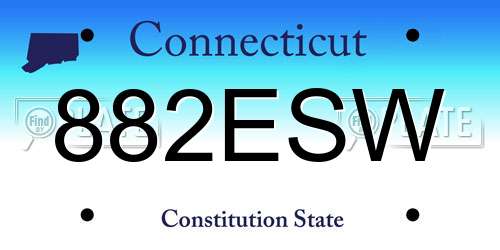 882ESW Connecticut License Plate