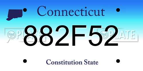 882F52 Connecticut License Plate