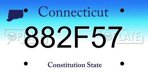 882F57 Connecticut License Plate