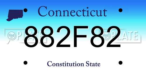 882F82 Connecticut License Plate