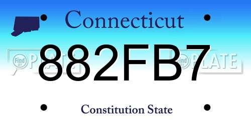 882FB7 Connecticut License Plate