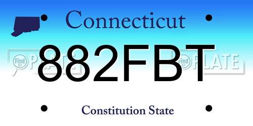 882FBT Connecticut License Plate