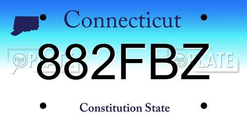 882FBZ Connecticut License Plate
