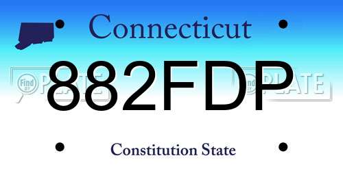 882FDP Connecticut License Plate