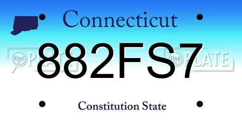 882FS7 Connecticut License Plate