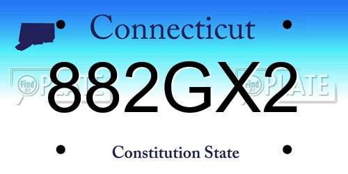 882GX2 Connecticut License Plate