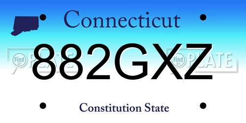 882GXZ Connecticut License Plate