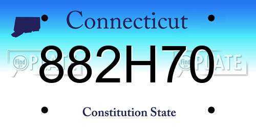 882H70 Connecticut License Plate
