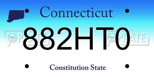 882HT0 Connecticut License Plate