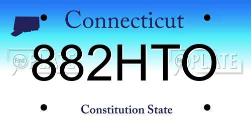 882HTO Connecticut License Plate