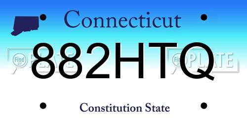 882HTQ Connecticut License Plate