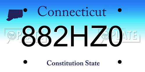 882HZ0 Connecticut License Plate