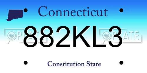 882KL3 Connecticut License Plate