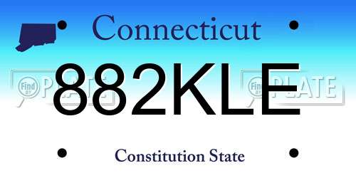 882KLE Connecticut License Plate