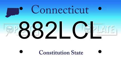 882LCL Connecticut License Plate