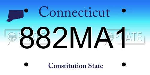 882MA1 Connecticut License Plate