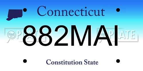 882MAI Connecticut License Plate