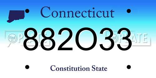 882O33 Connecticut License Plate