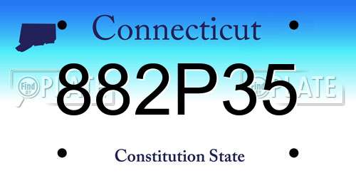 882P35 Connecticut License Plate