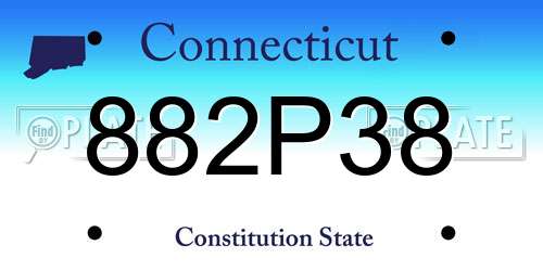 882P38 Connecticut License Plate