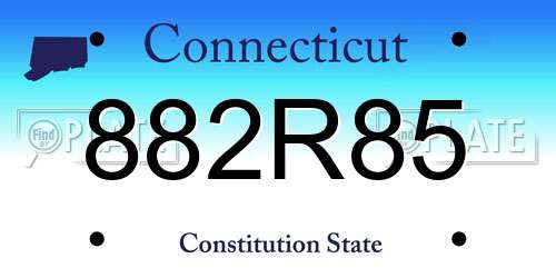 882R85 Connecticut License Plate