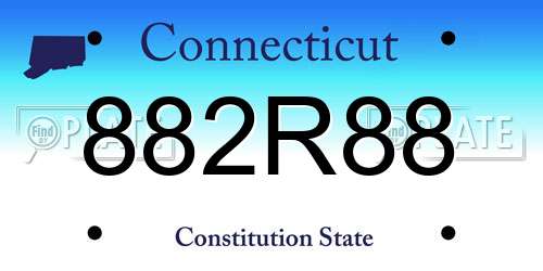 882R88 Connecticut License Plate