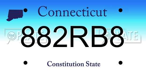882RB8 Connecticut License Plate