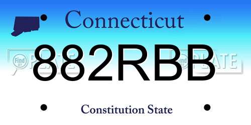 882RBB Connecticut License Plate