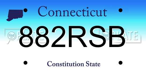 882RSB Connecticut License Plate