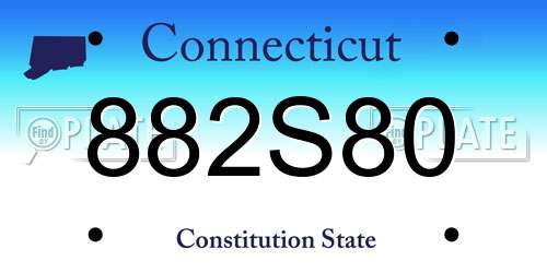 882S80 Connecticut License Plate