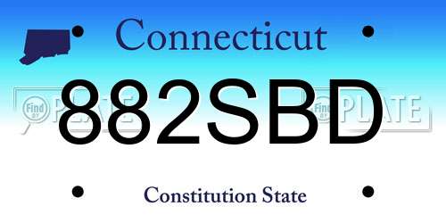 882SBD Connecticut License Plate