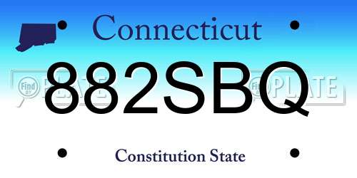 882SBQ Connecticut License Plate