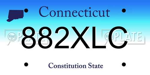 882XLC Connecticut License Plate
