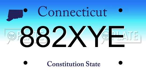 882XYE Connecticut License Plate