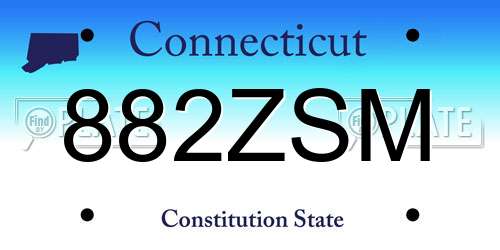882ZSM Connecticut License Plate