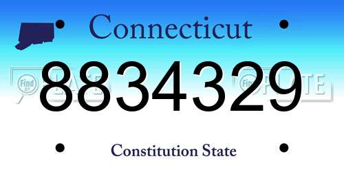 8834329 Connecticut License Plate