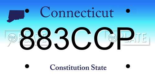 883CCP Connecticut License Plate