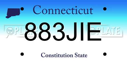 883JIE Connecticut License Plate