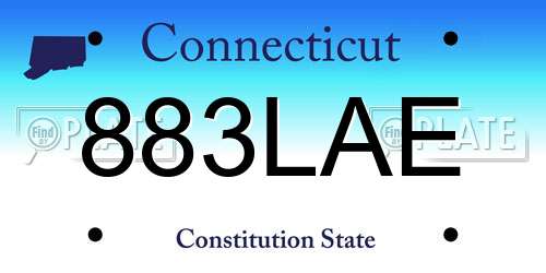 883LAE Connecticut License Plate