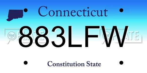 883LFW Connecticut License Plate