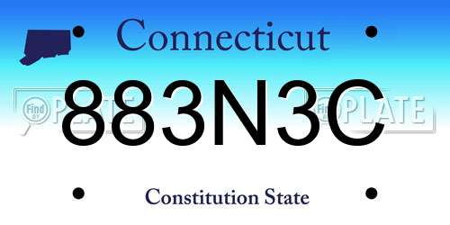 883N3C Connecticut License Plate