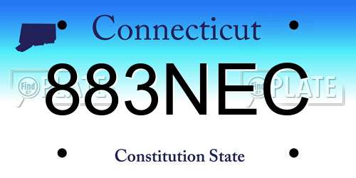 883NEC Connecticut License Plate