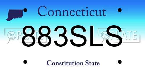 883SLS Connecticut License Plate